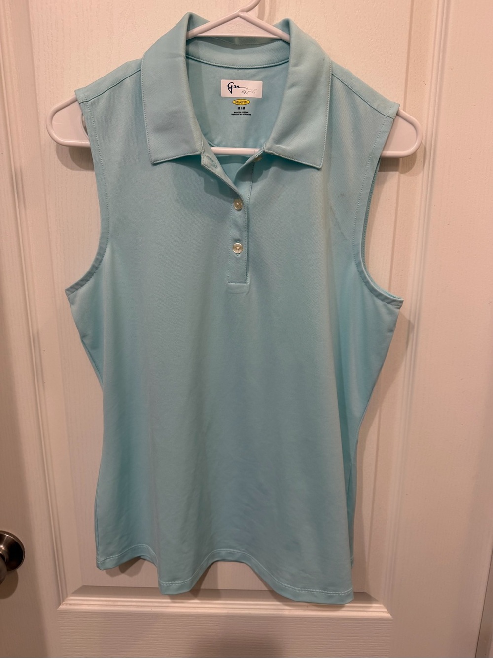 Greg Norman Collection Sleeveless Polo Tank - Light Aqua